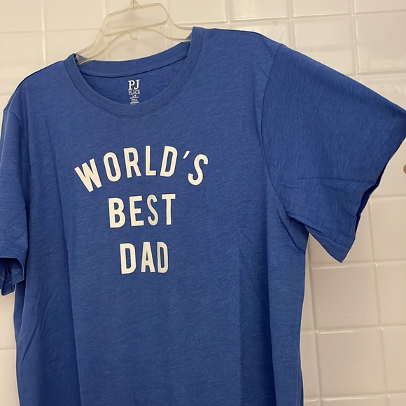 PJ Place, large graphic sleep tee. Blue, rib knit crew neck. Tag-lees label - Picture 7 of 17